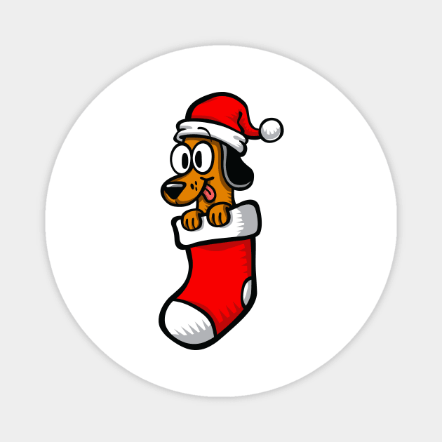 Christmas Dog - Dachshund Christmas Dog Magnet by edwardechoblue